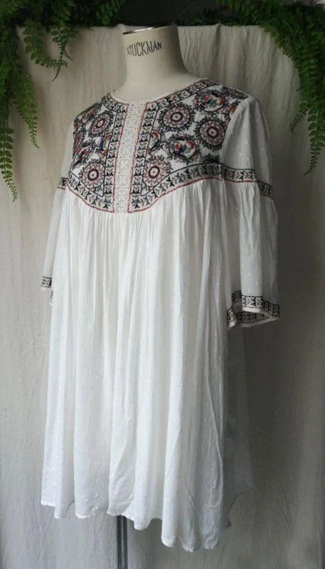 Bohemian chic white embroidered dress-like romper "Zara Trf"} – photo 2